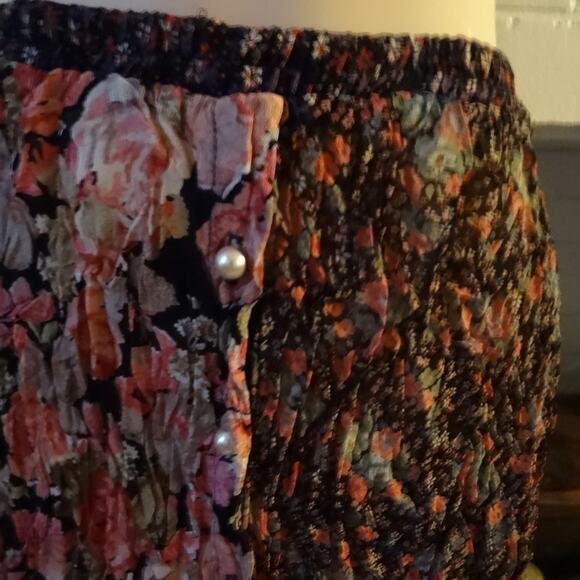 VINTAGE 90s ALEXANDER BROWN FLORAL PATCHWORK BUTTONFRONT SKIRT BOHO HIPPIE GYPSY - Picture 5 of 8